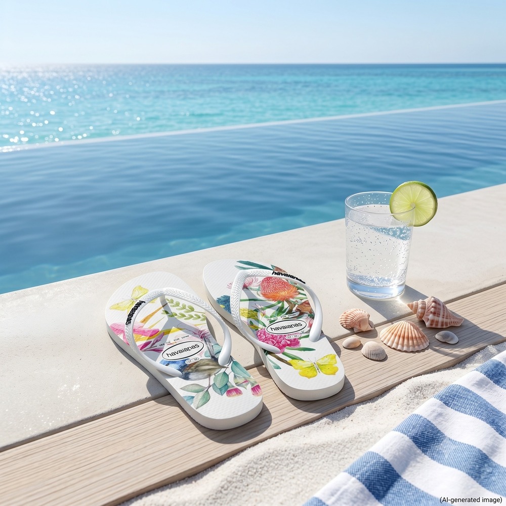 SLPR0080 W's 7/8 Havaianas Botanical Whisper flip flops sandals